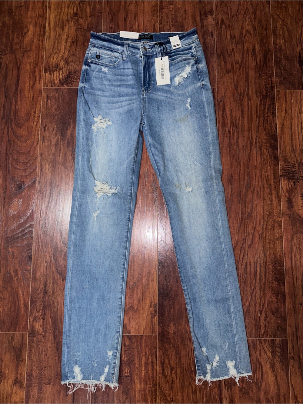 Judy Blue Light Blue Distressed Skinny Jeans